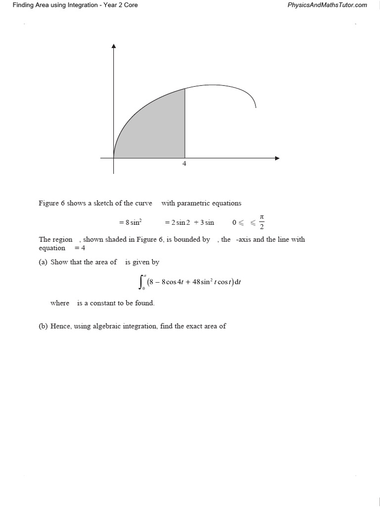 Finding Area using Integration QP | PDF | Equations | Differential Geometry