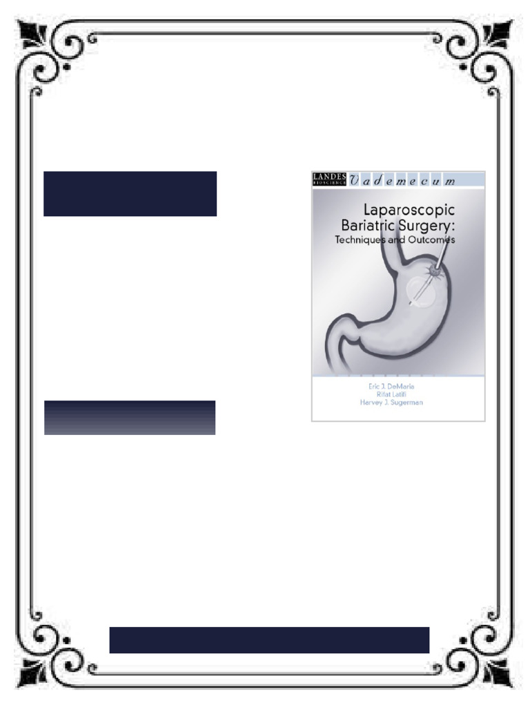 Laparoscopic Bariatric Surgery Techniques and Outcomes 1st Edition Eric ...