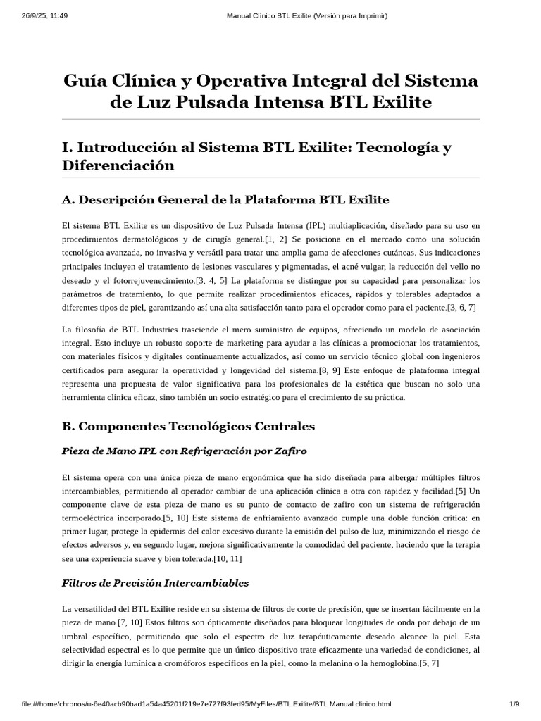 Guía del Sistema IPL BTL Exilite | PDF | Frecuencia de radio