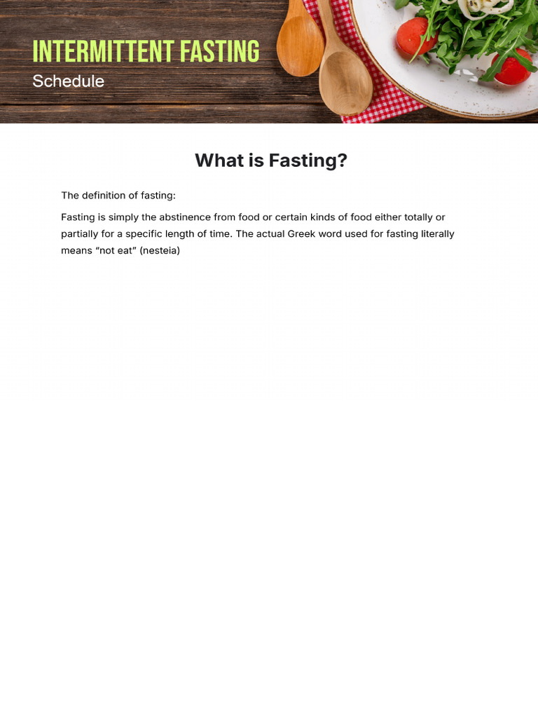 Intermittent Fasting Schedule Template | PDF