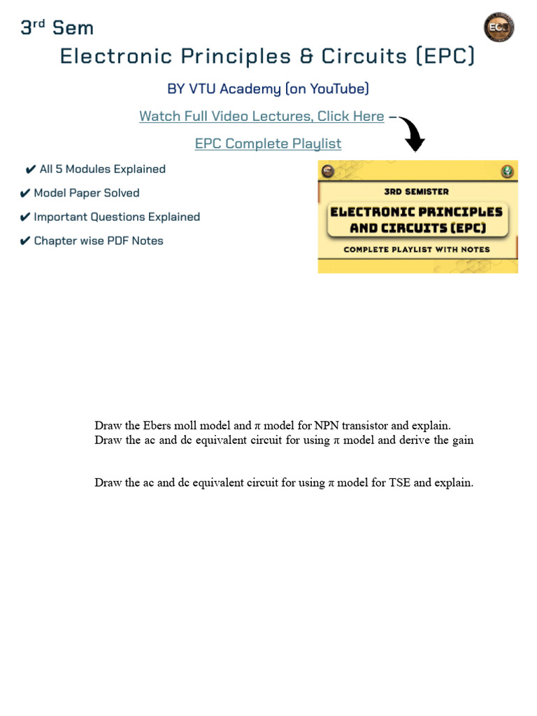 Imp Questions | PDF | Amplifier | Electronic Circuits