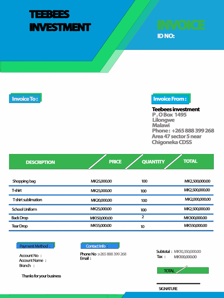 Teebees Invoice | PDF