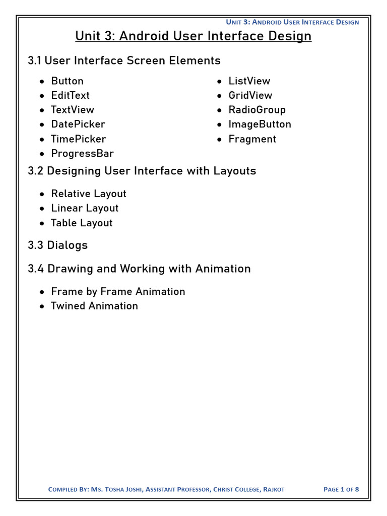 Android UI Design Essentials Guide | PDF | Page Layout | User Interface