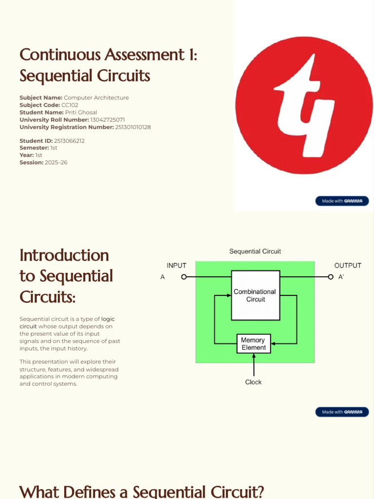 Overview of Sequential Circuits in Computing | PDF | Feedback ...