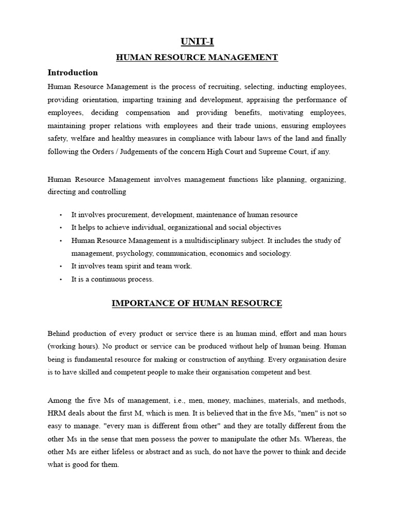 Human Resource Management Overview | PDF | Cost Of Living | Human ...
