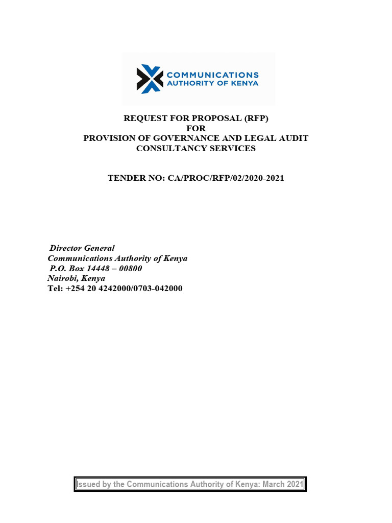 RFP for Governance & Legal Audit Services | PDF