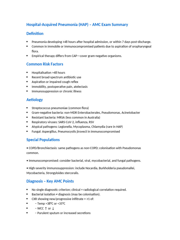 Hospital-Acquired Pneumonia Overview | PDF | Pneumonia | Sepsis