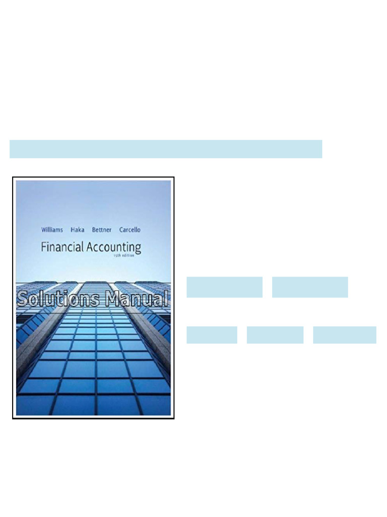 Financial Accounting 15th Edition Williams Solutions Manual - test bank ...