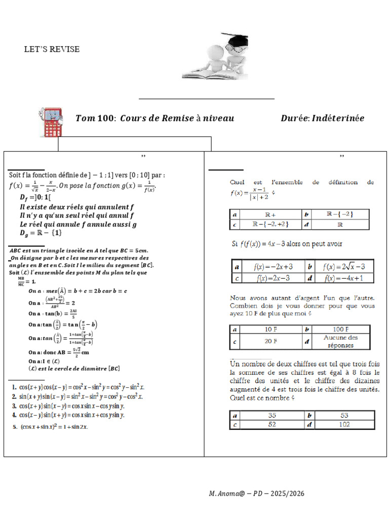 Remise à niveau en Maths, Physique, Chimie PDF Échecs Théorie — free download
