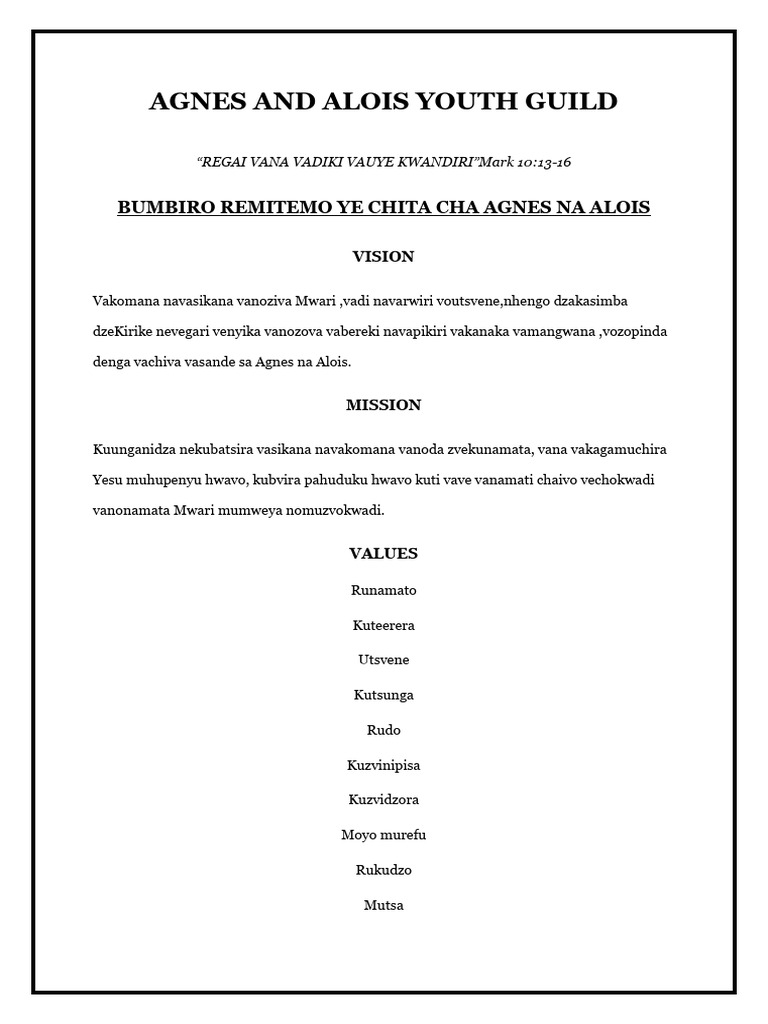 Agnes and Alois Youth Guild Guidelines | PDF | Clothing