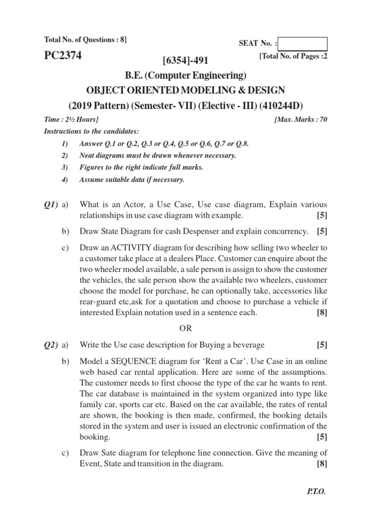 Oomd Pyq 2022 to 2024 | PDF | Use Case | System