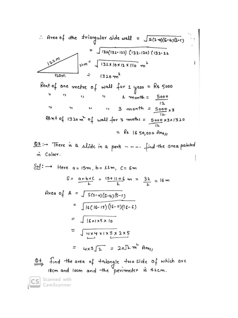 Revision Notes Herons Formulla | PDF