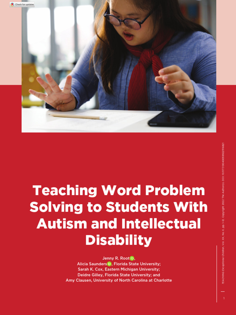 Teaching Word Problems to ASD Students | PDF | Conceptual Model ...