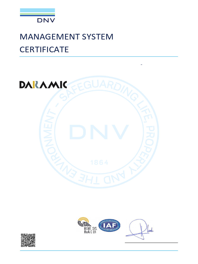 Daramic LLC ISO 9001:2015 Certificate | PDF | Systems Thinking | Business