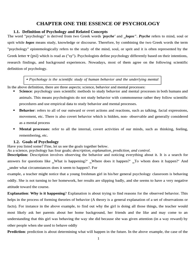 Introduction to Psychology Concepts | PDF | Psychology | Mind