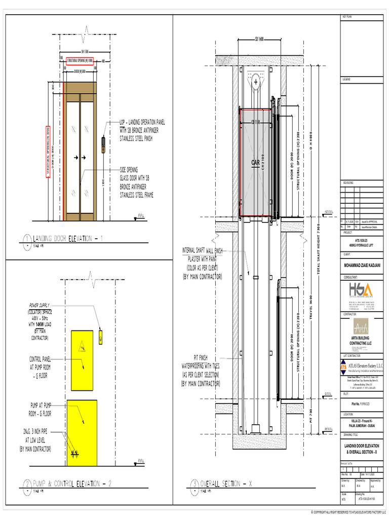 Hydraulic Lift Landing Door Elevation | PDF | Elevator | Building ...