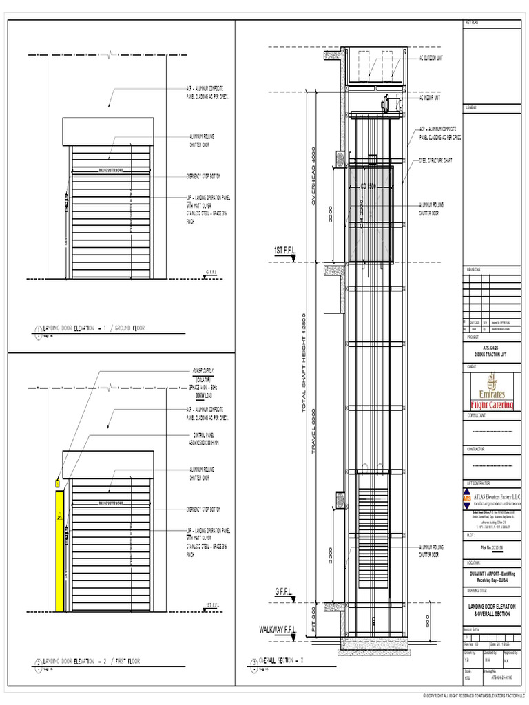 Dubai Airport Lift & Shutter Elevation Drawing | PDF | Materials ...
