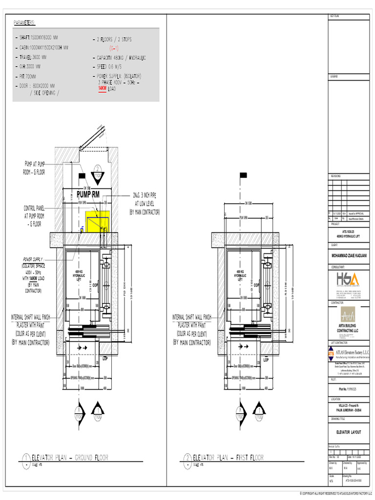 480KG Hydraulic Lift Layout Plan | PDF
