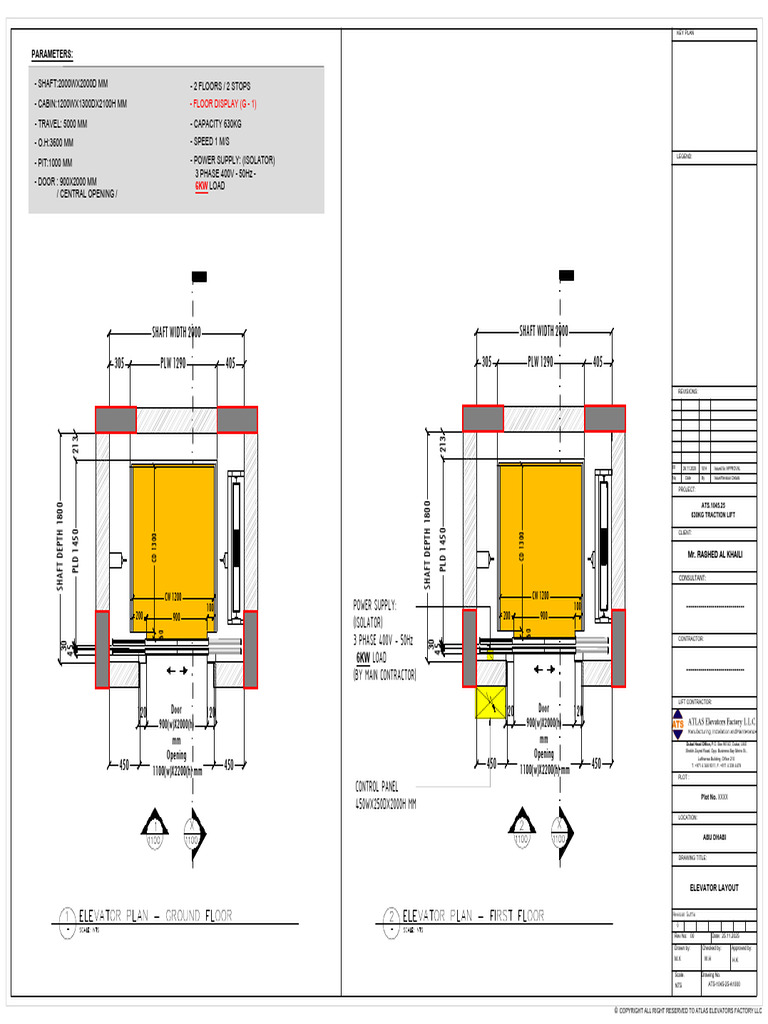 Elevator Layout and Specifications Document | PDF | Elevator