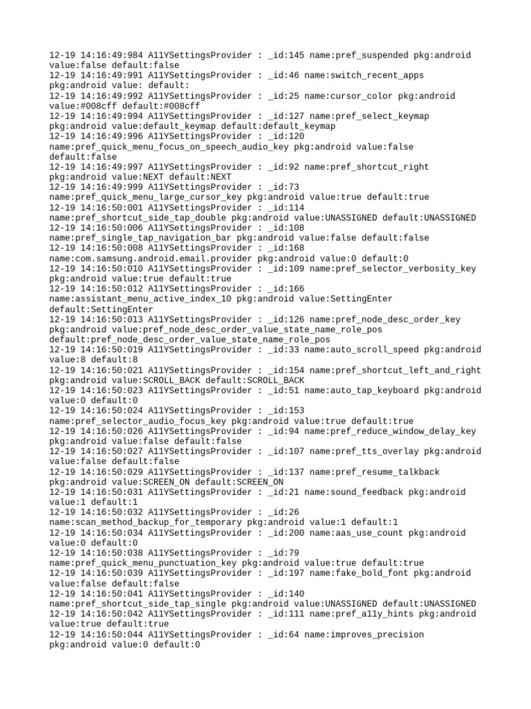 Android Accessibility Settings Log | PDF | Software | Tablet Computer