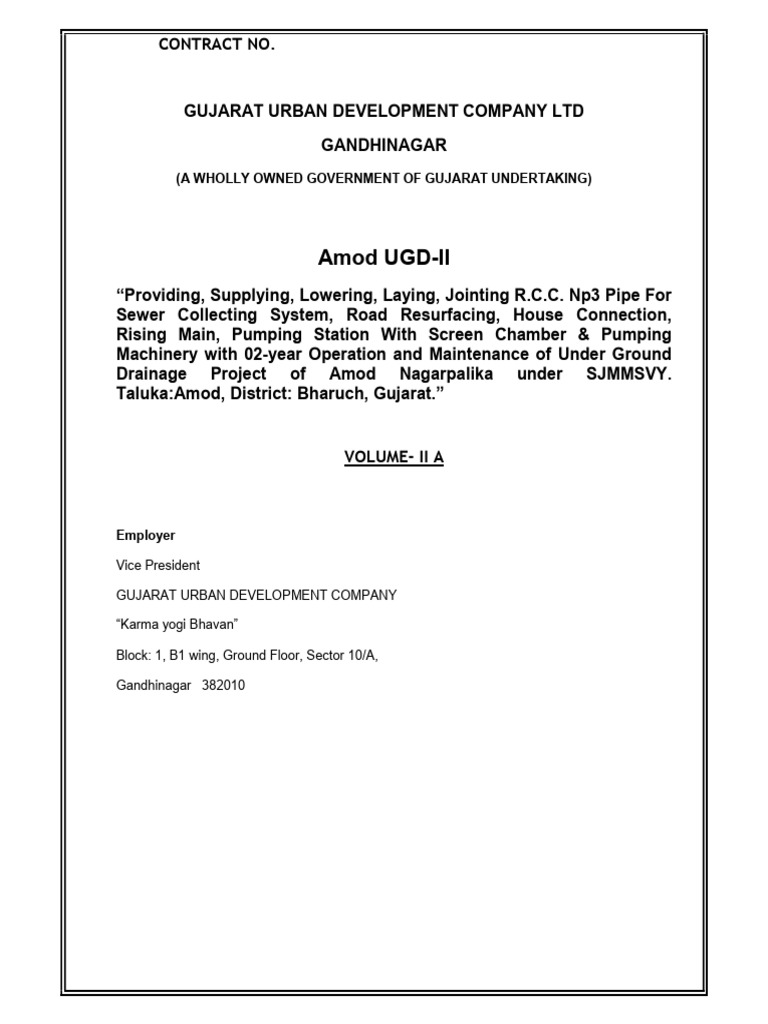 Amod UGD-II Sewer Project Scope Details | PDF | Sanitary Sewer | Sewerage