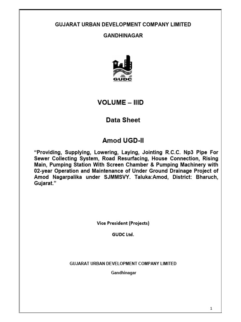 Amod Underground Drainage Project Bid | PDF | Pump | Construction Aggregate