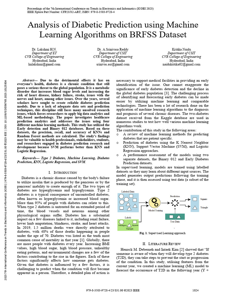 Diabetic Prediction with Machine Learning | PDF | Support Vector ...
