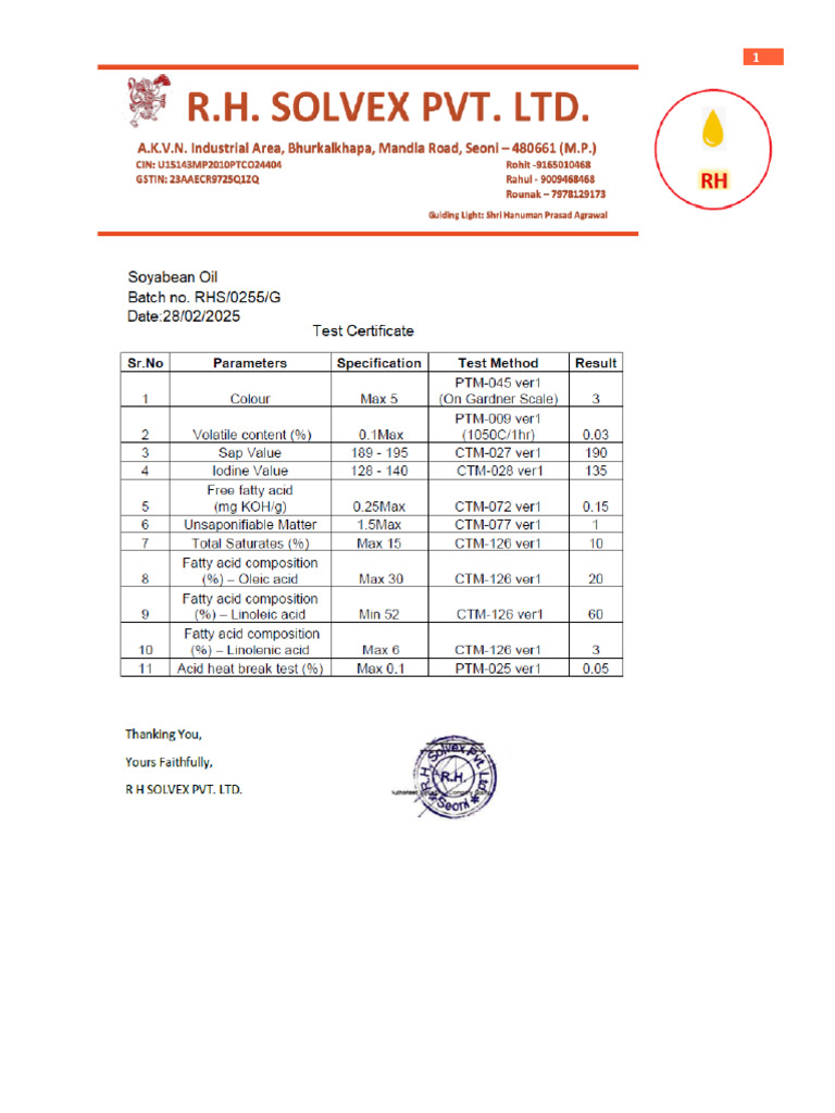 Sample COA | PDF
