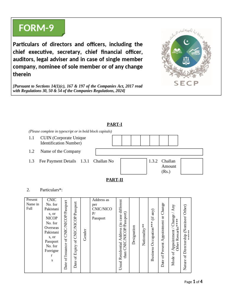 Directors and Officers Information Form | PDF | Government