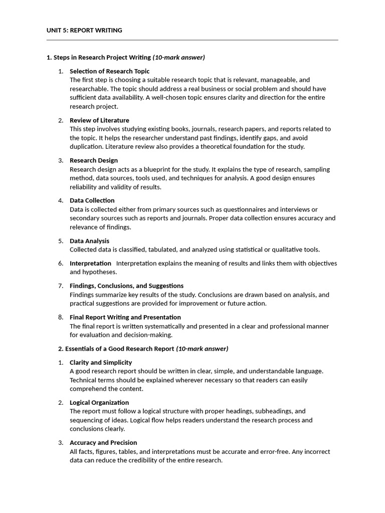 Steps for Effective Research Report Writing | PDF | Statistics | Chi ...