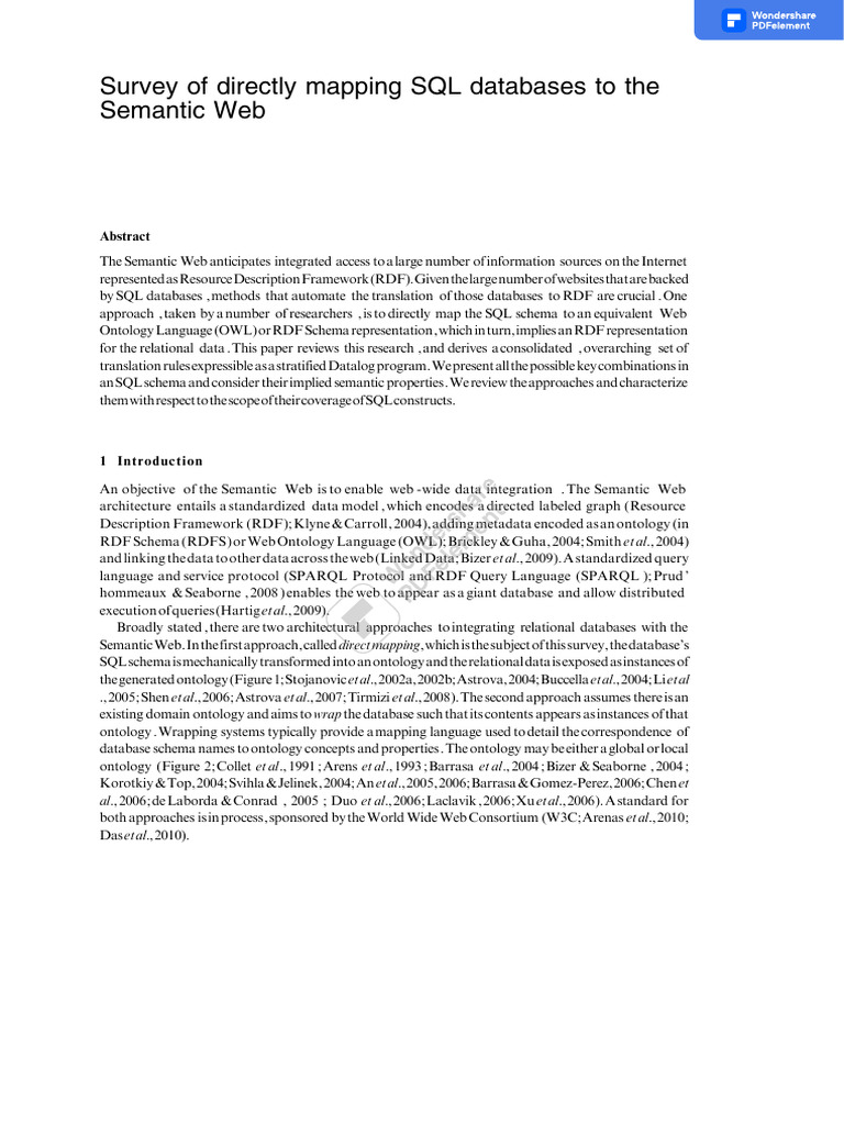 SQL Databases to Semantic Web Mapping | PDF | Resource Description ...