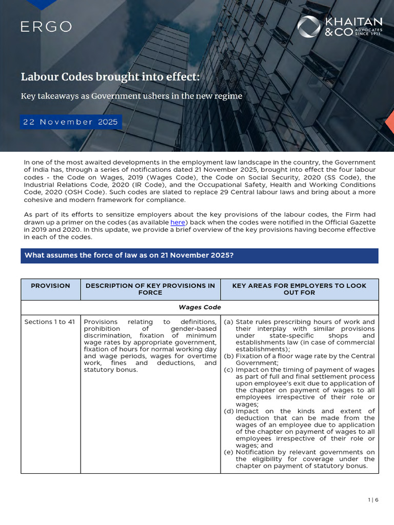 ERGO - Enforcement of Labor Codes - 22 November 2025 | PDF | Employment ...