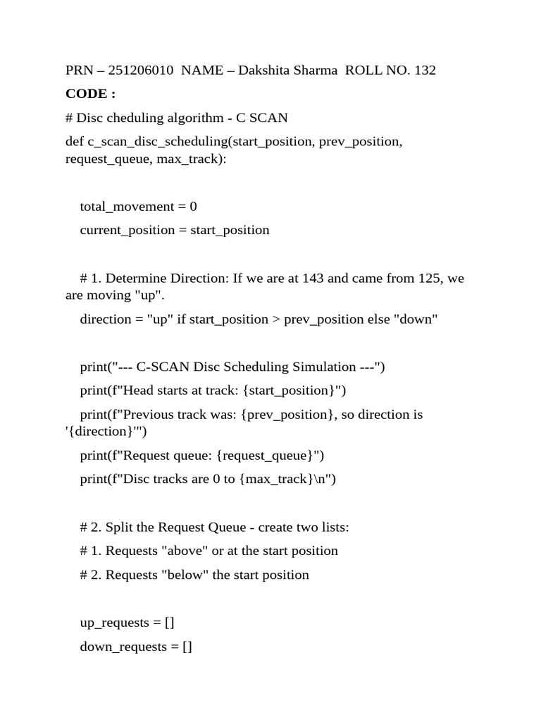 Disc Scheduling C-SCAN | PDF | Computer Programming | Computing