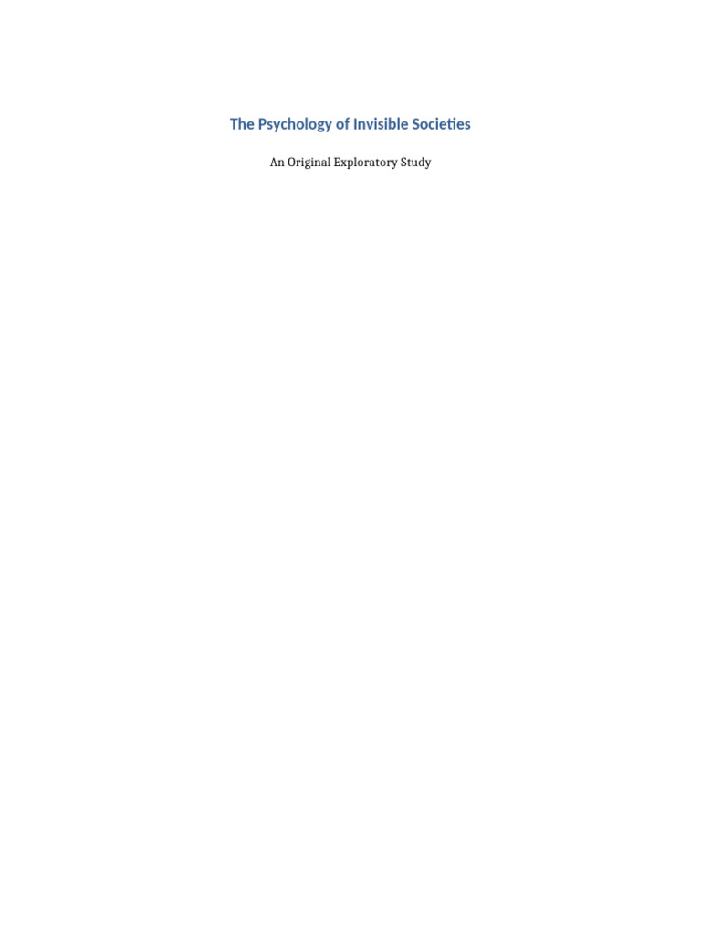 Understanding Invisible Societies | PDF | Identity (Social Science ...