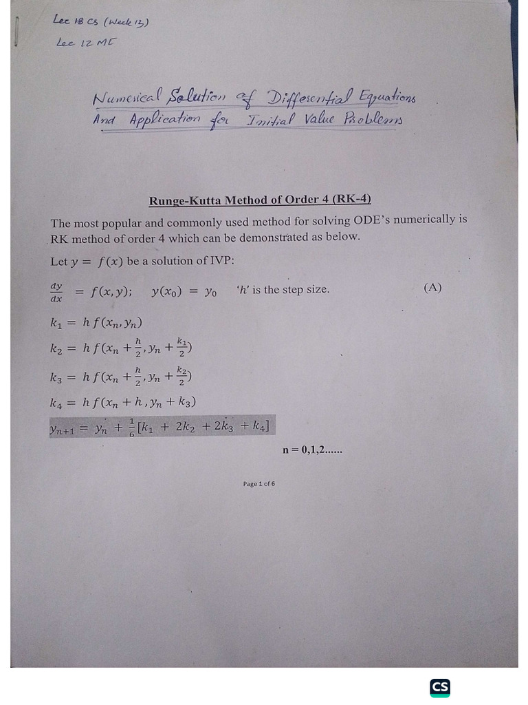 RK method | PDF
