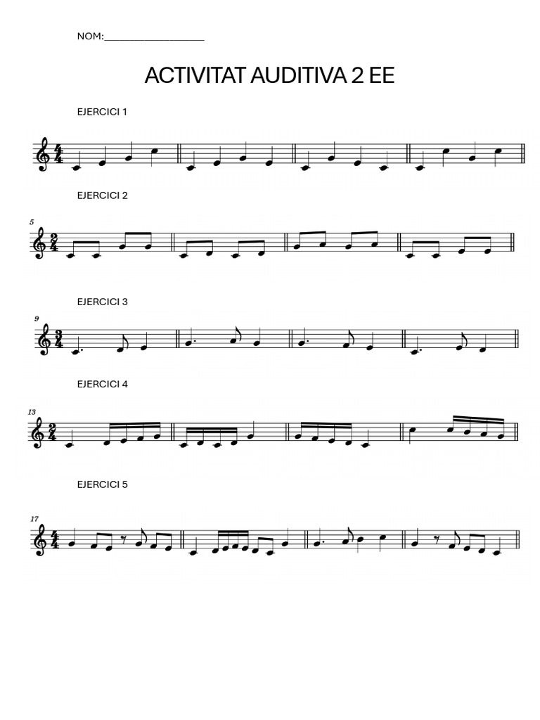 Activitat Auditiva 2 Ee | PDF