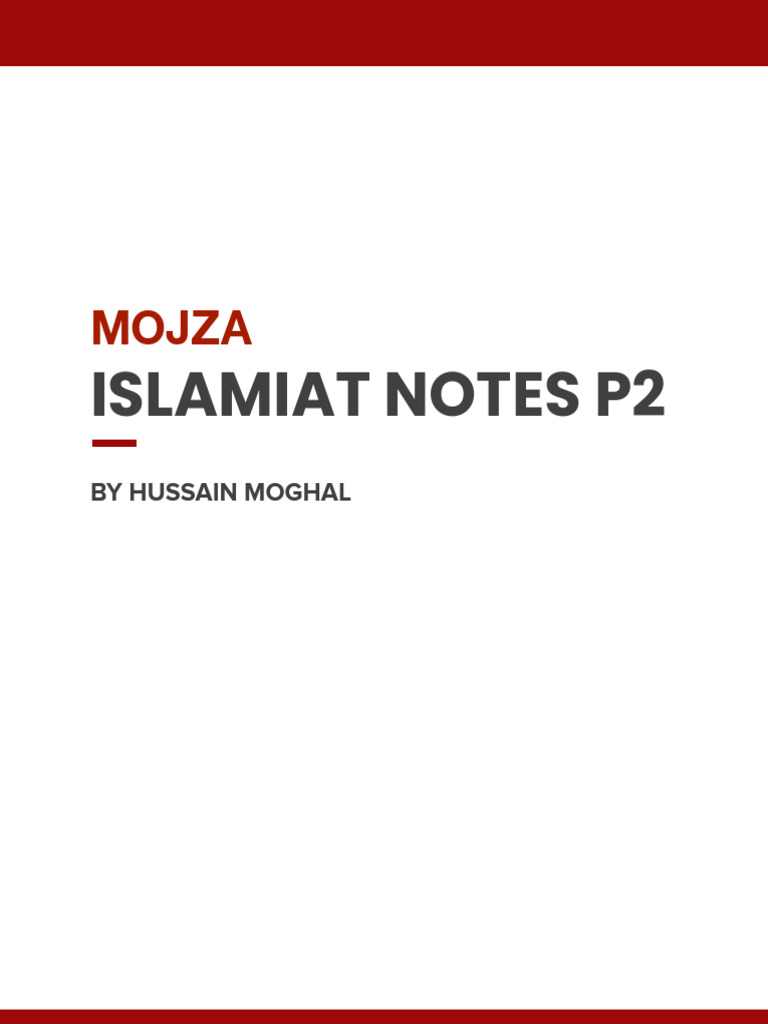 Comprehensive Islamic Hadith Notes | PDF | Hadith | Muhammad
