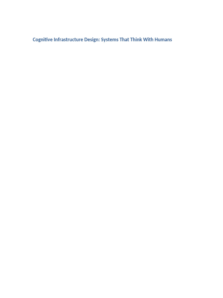 Cognitive Infrastructure Design Insights | PDF | Thought | Concept