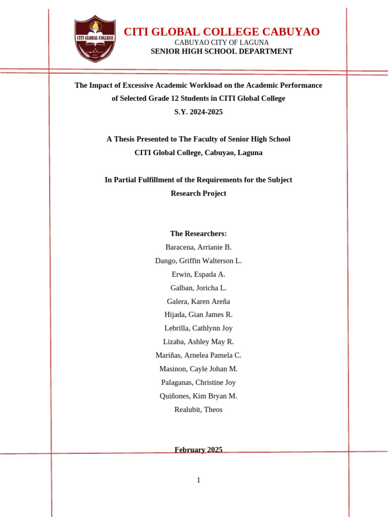 Impact of Academic Workload on Students | PDF | Occupational Burnout ...