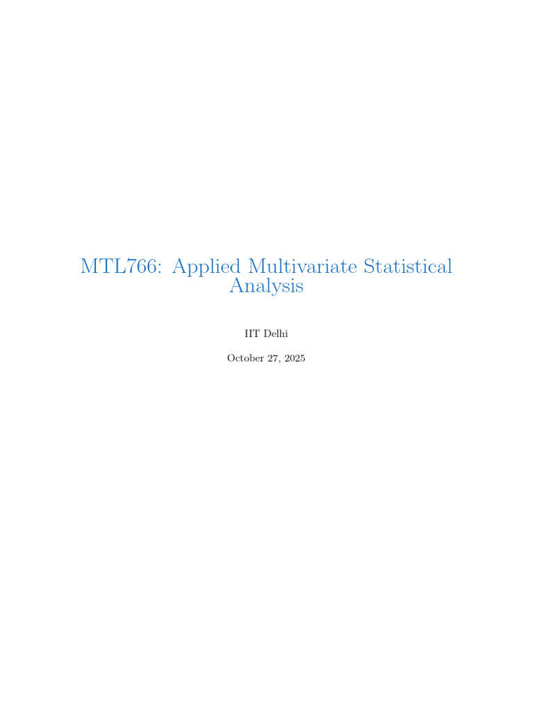 Multivariate Statistical Analysis Guide | PDF | Student's T Test ...