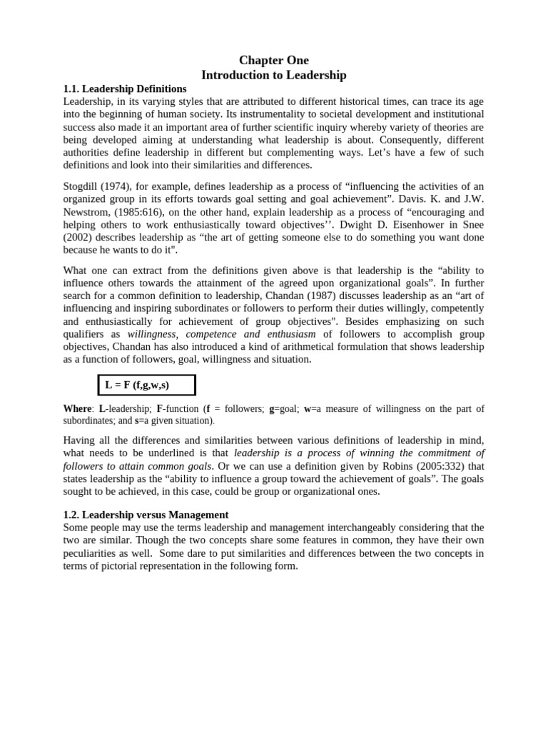 Leadership: Definitions and Effectiveness | PDF | Leadership | Power ...