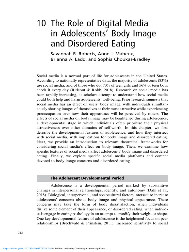 Social Media's Impact on Adolescent Body Image | PDF | Eating Disorder ...