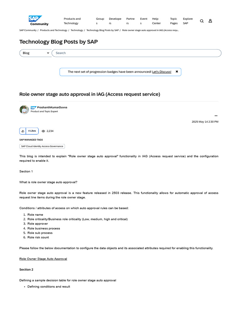 Role Owner Stage Auto Approval in IAG (Access Requ... - SAP Community ...