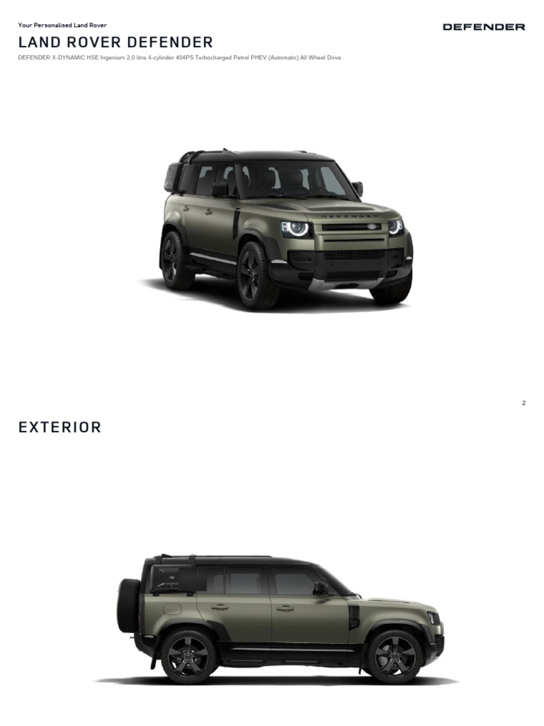 Landrover Defender | PDF | Headlamp | Fuel Economy In Automobiles