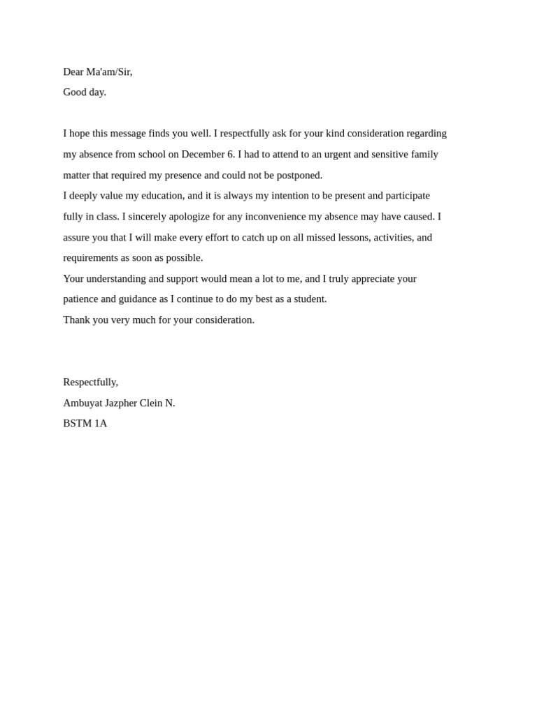 Request for Absence Approval | PDF