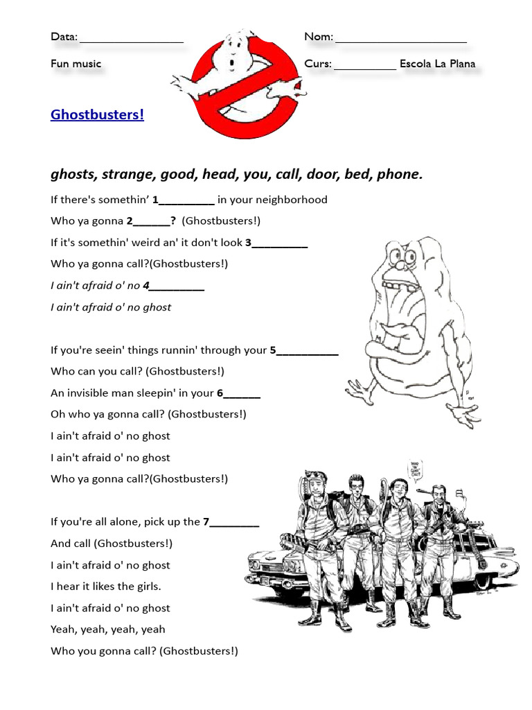 Ghostbusters Lyrics and Glossary | PDF