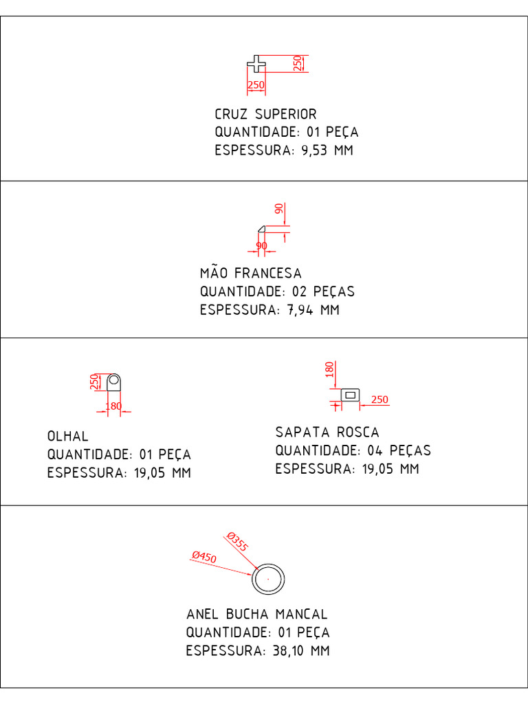 Especificações de Componentes Mecânicos | PDF