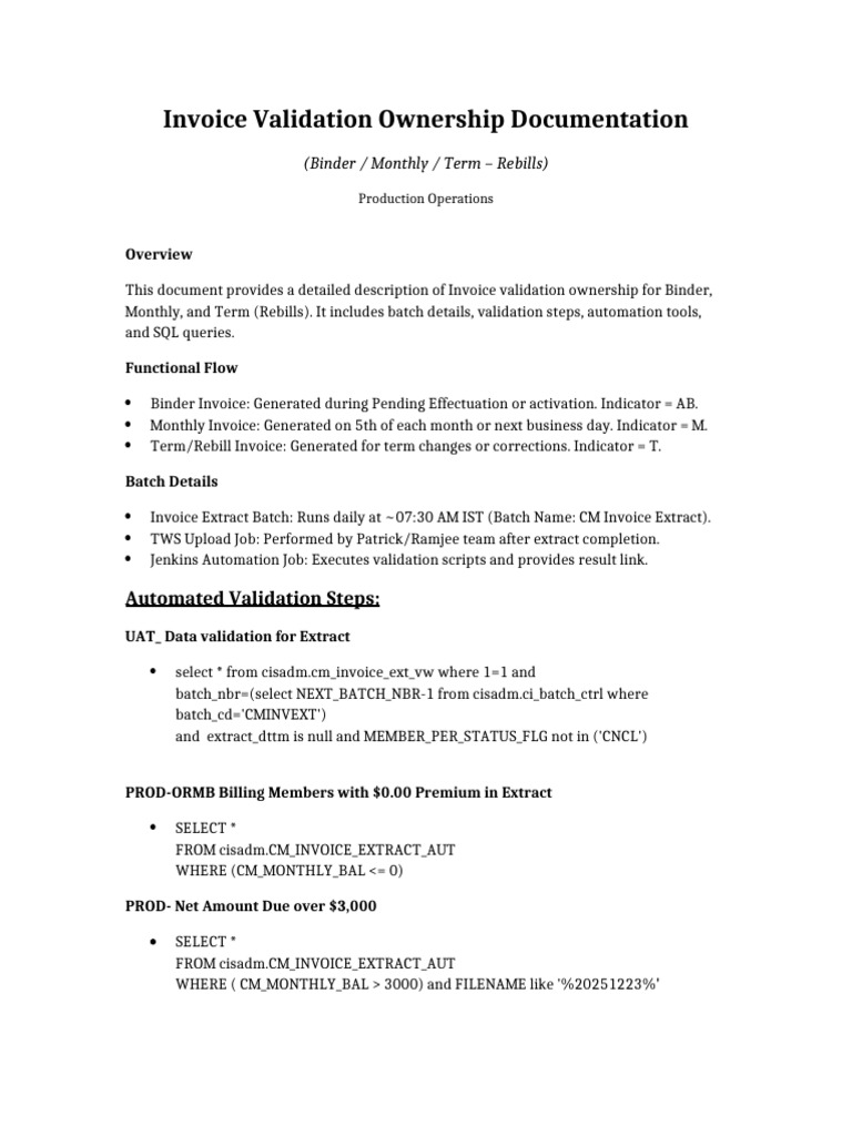 Invoice Validation Process Overview | PDF | Information Retrieval ...