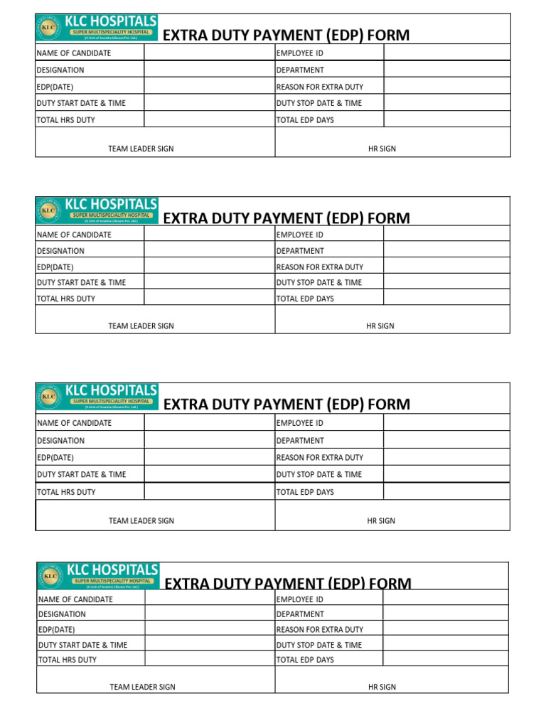 EDP Form 1 | PDF