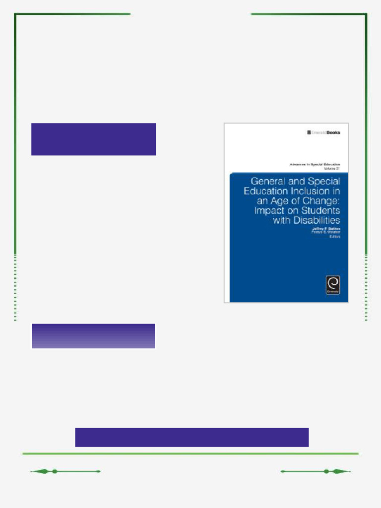 General and Special Education Inclusion in an Age of Change Impact on ...